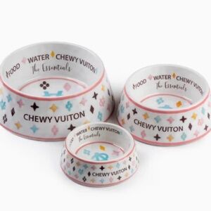 Large White Chewy Vuiton Bowl